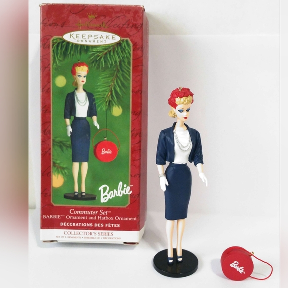 Barbie commuter series handcrafted with hatbox ornament keepsake vintage rare - Picture 1 of 2